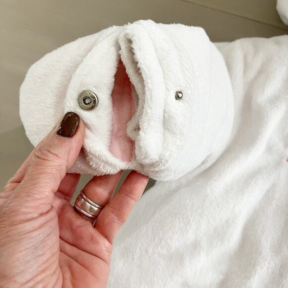 Carters Infant Baby Girl Bunting Snowsuit Mouse White Pink Faux Fur NWT 6-9M - Picture 6 of 10